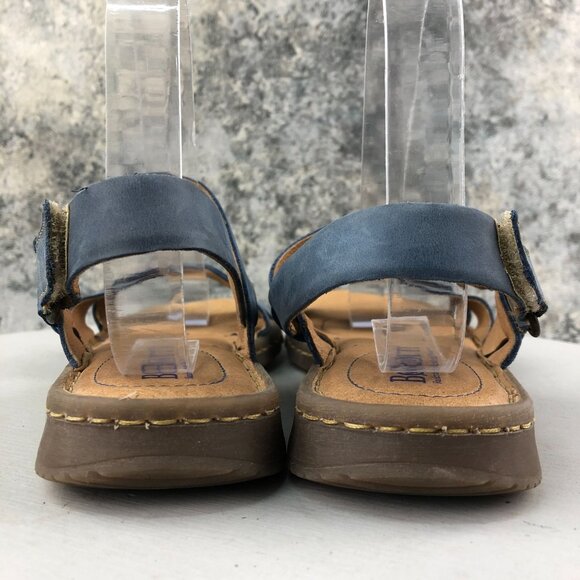 Born Women's Size 8 Jamez Blue Leather Open Toe Ankle Strap Casual Sandals - Picture 7 of 15